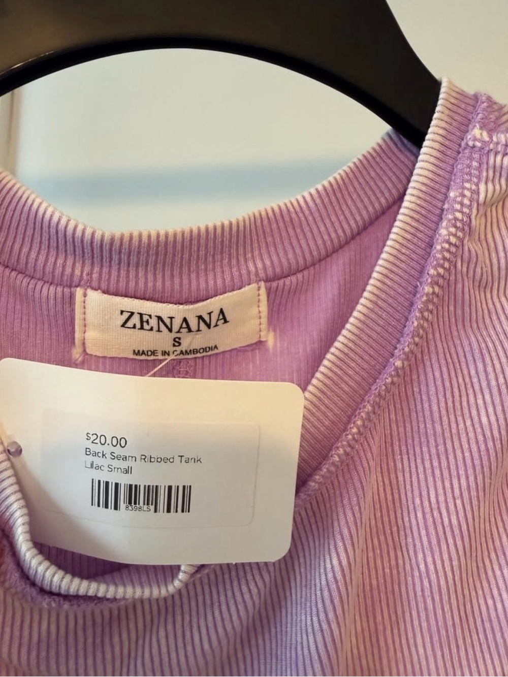 Lilac Ribbed Zenana Women's Tank - Picture 3 of 4
